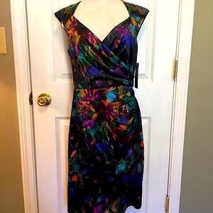 London Style Nights dress sz 12 NWT. Open back, v-neck, colorful, date night.
